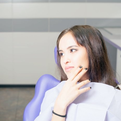 Anxious patient in dental office